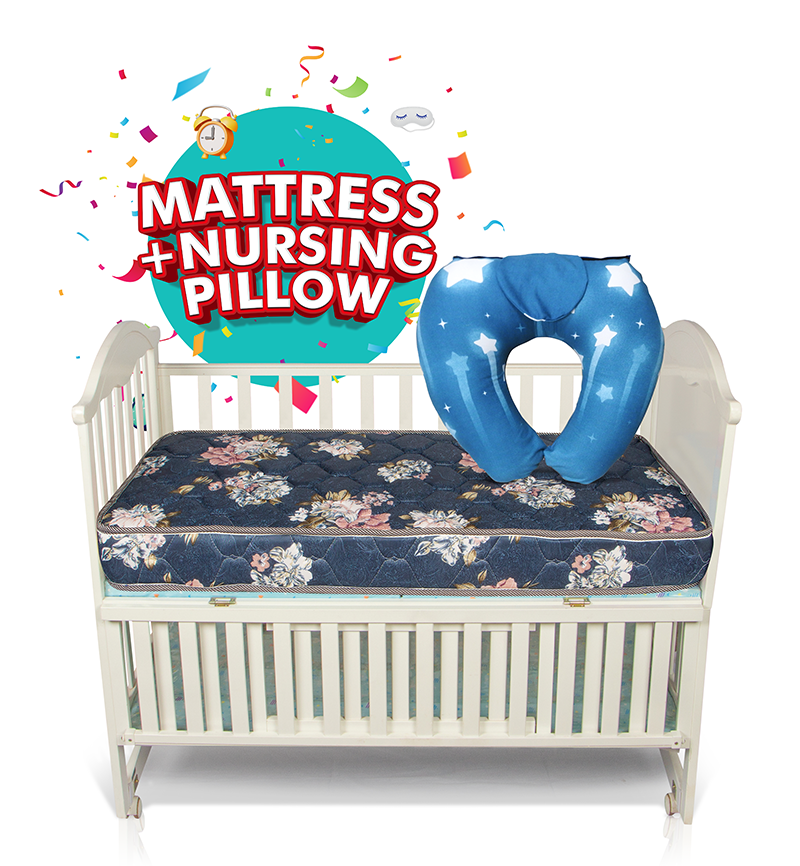 Quilted Babycot Mattress + Nursing Pillow Combo Quilted Babycot Mattress + Nursing Pillow Combo