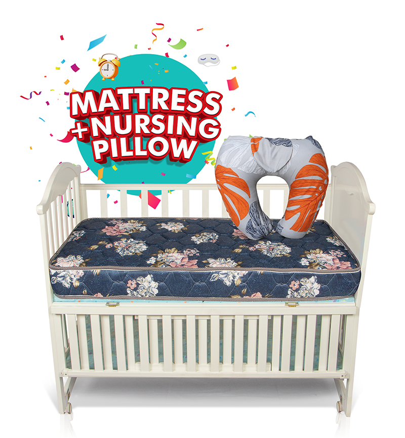 Quilted Babycot Mattress + Nursing Pillow Combo