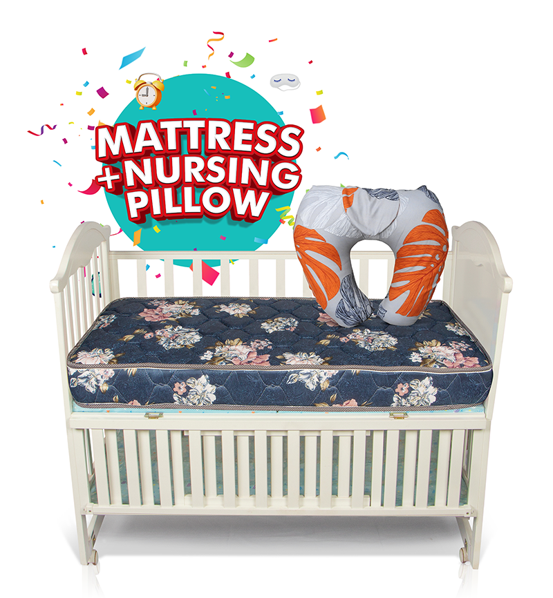 Quilted Babycot Mattress + Nursing Pillow Combo Quilted Babycot Mattress + Nursing Pillow Combo