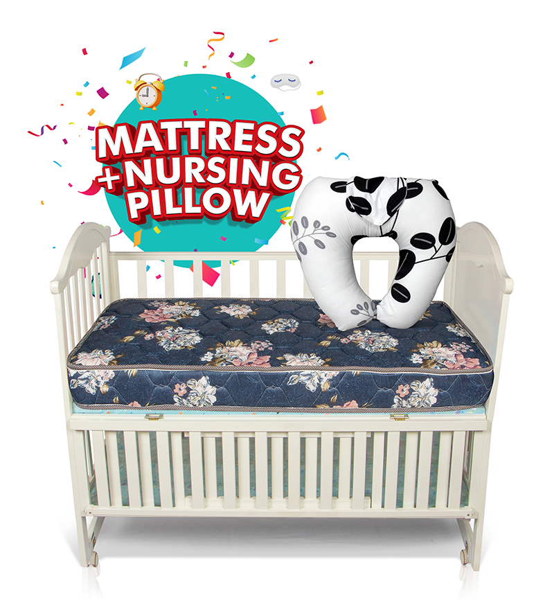Quilted Babycot Mattress + Nursing Pillow Combo Quilted Babycot Mattress + Nursing Pillow Combo