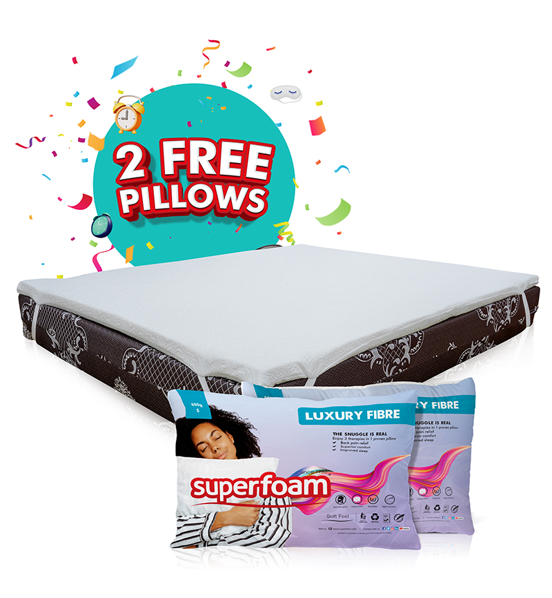 Memory Foam Mattress Topper + 2 Free Pillow Combo Offer