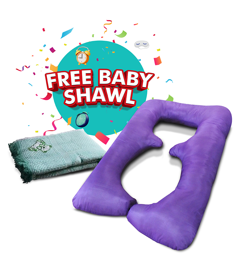 Pregnancy Pillow + Free Baby Shawl Combo