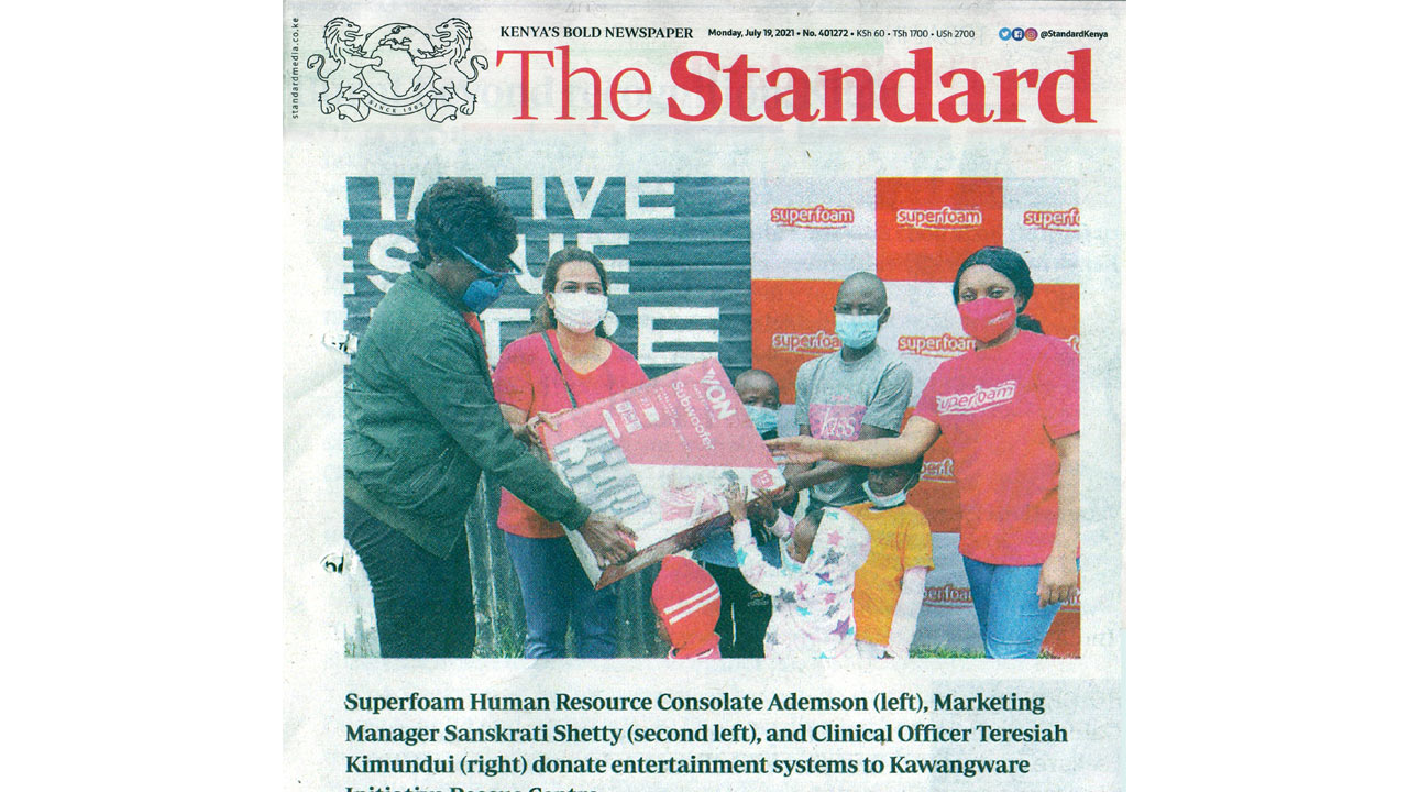 Superfoam Ltd Visits Kawangware Initiative Rescue Centre Towards Spreading Awareness on Covid- 19