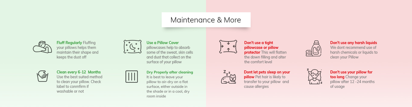 Pillows Maintenance